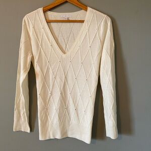 New York & Co., V-Neck Sweater with Rhinestone Accents
